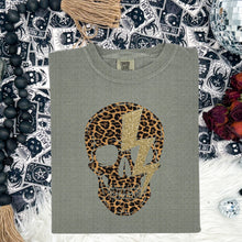 Load image into Gallery viewer, Leopard Skull Lightning Comfort Colors Tee
