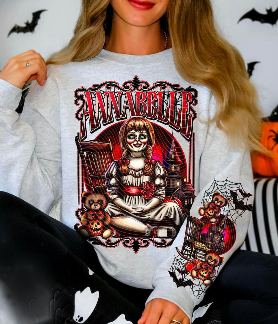 ANABELLE- CREWNECK SWEATSHIRT  W/ SLEEVE PRINT