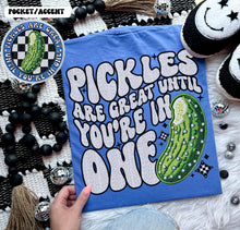 Load image into Gallery viewer, Pickles are Great until Youre in one faux embroidery T-shirt
