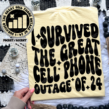 Load image into Gallery viewer, I Survived The Great Cell Phone Outage of 24 Comfort Colors Tee
