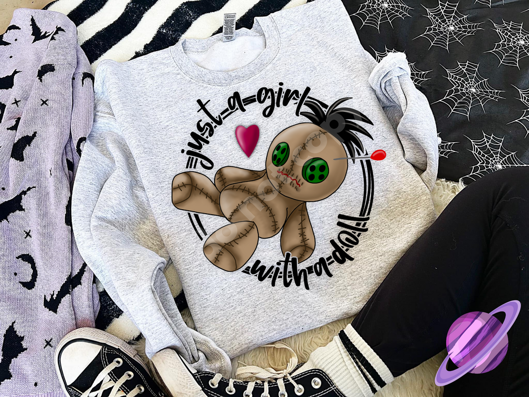 GIRL WITH DOLL- CREW NECK SWEATSHIRT