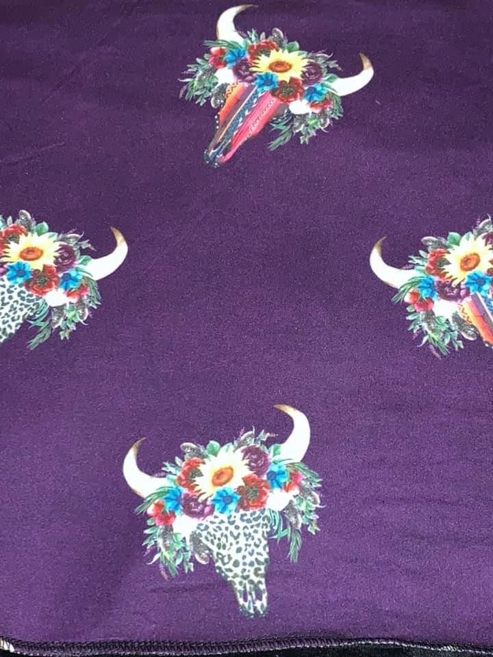 Serape Skulls Purple Blanket *