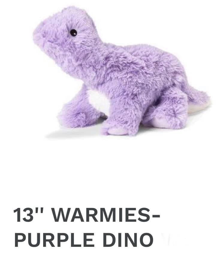 Purple Dino Warmies 13 inch *
